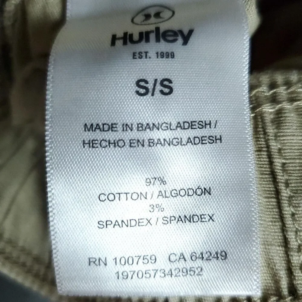 Hurley Cargo Pants Mens Small Jogger Drawstring Elastic Waist Pockets Casual - Picture 4 of 12